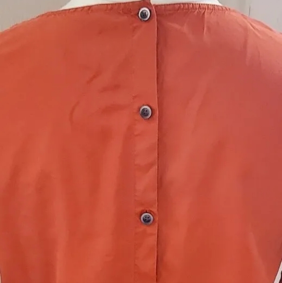 Marc Jacobs orange silk button back blouse top size S 10 uk - Picture 8 of 9